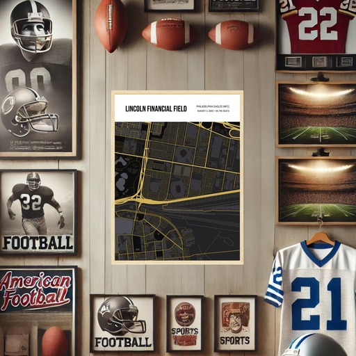 Philadelphia Eagles Stadium Poster - Street Map 10