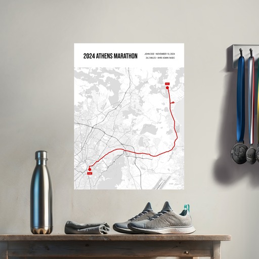 2024 Athens Marathon Poster - Route Map 8