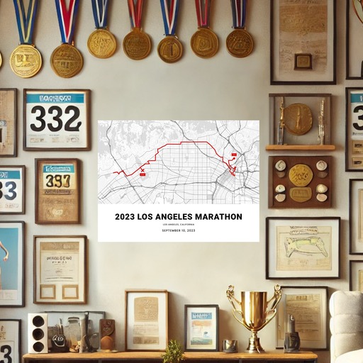 2023 Los Angeles Marathon Poster - Route Map 9