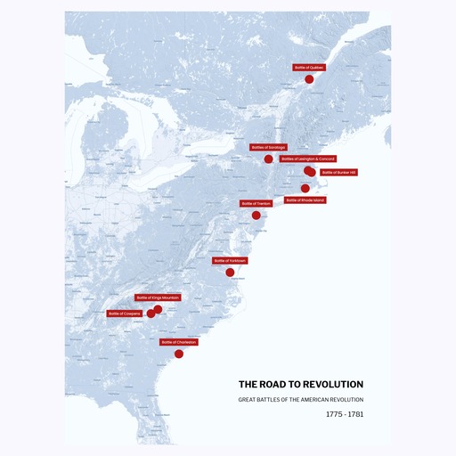 American Revolution Battle Map Poster - Terrain Map 6