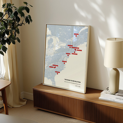 American Revolution Battle Map Poster - Terrain Map 8