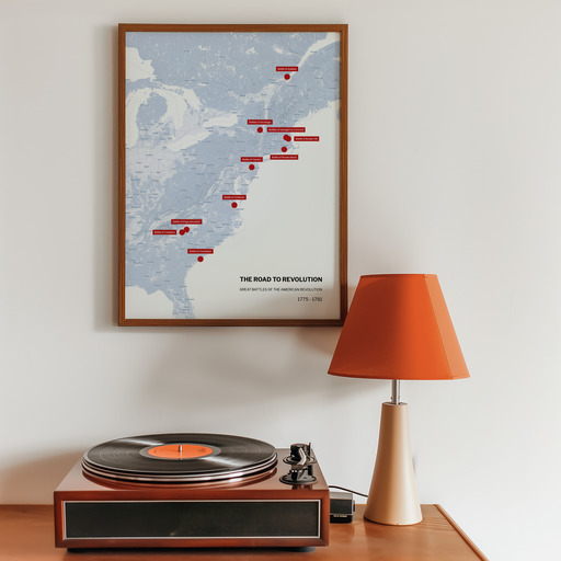 American Revolution Battle Map Poster - Terrain Map 9