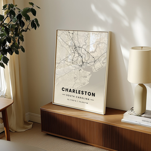 Charleston in Light Poster - Street Map 9