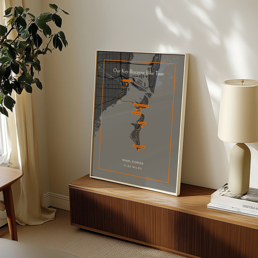Our Key Biscayne Bicycle Ride Poster - Route Map 10