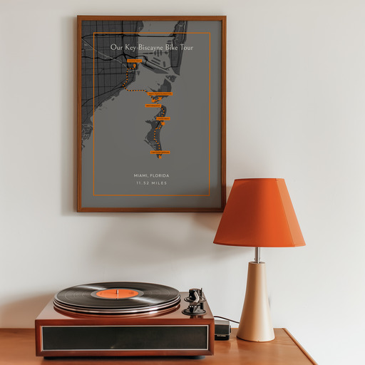 Our Key Biscayne Bicycle Ride Poster - Route Map 11