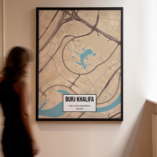 Burj Khalifa Poster - Street Map 10