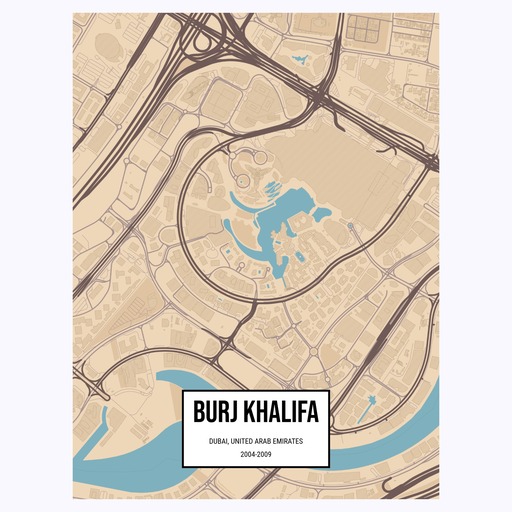 Burj Khalifa Poster - Street Map 6