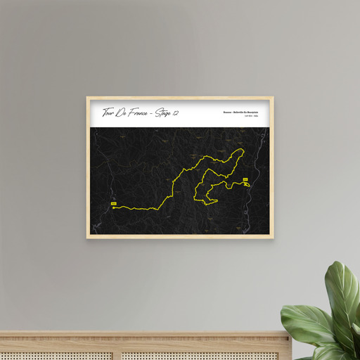 2023 Tour de France Stage 12 Poster - Route Map 9