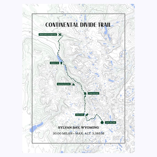 Continental Divide Trail Hiking Trip Poster - Route Map 6