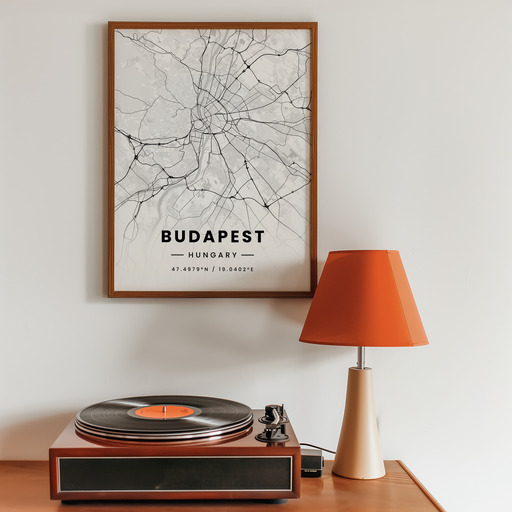 Budapest in Light Poster - Street Map 10