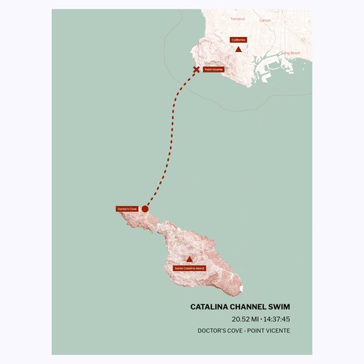 Catalina Channel Swim Poster - Route Map 6