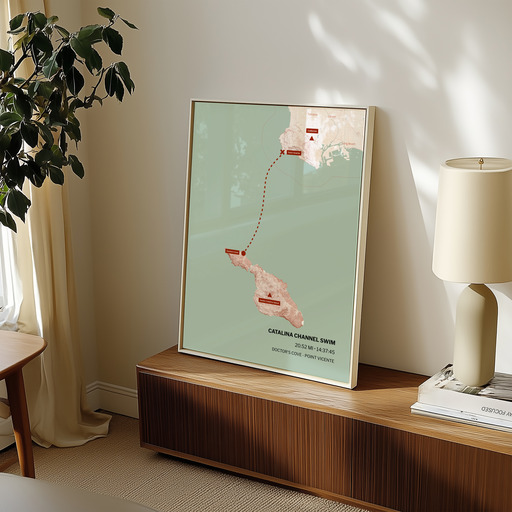 Catalina Channel Swim Poster - Route Map 8