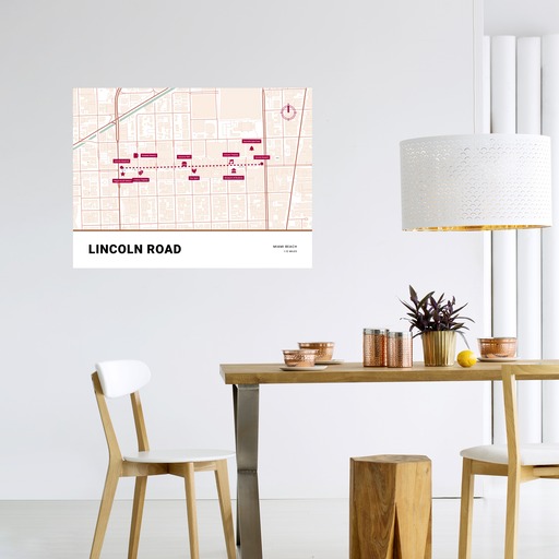 Lincoln Road Poster - Street Map 11