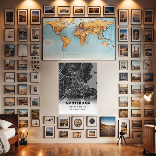 Amsterdam in Dark Poster - Street Map 8