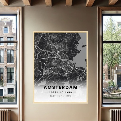 Amsterdam in Dark Poster - Street Map 9