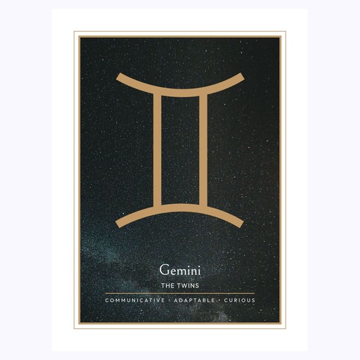 Gemini in Simple Sharp Print - Custom Zodiac Sign Poster 6