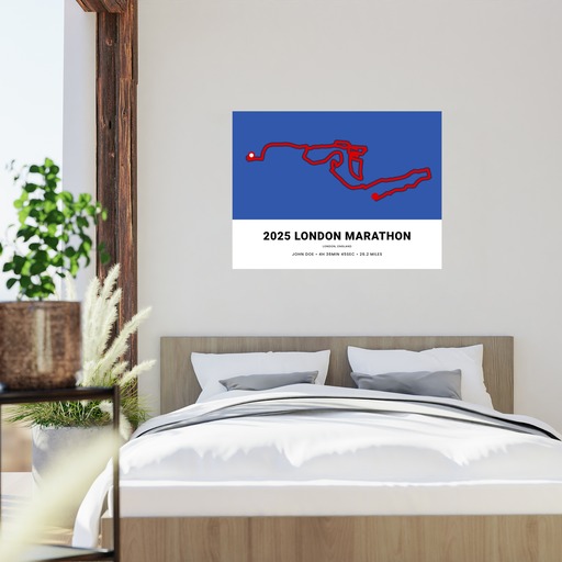 Minimalist 2025 London Marathon Poster - Route Map 11