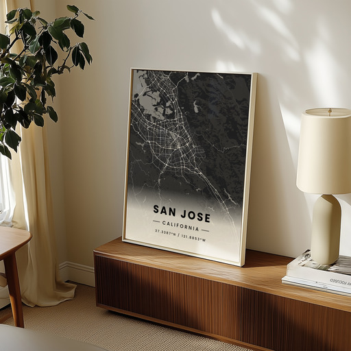 San Jose in Dark Poster - Street Map 9