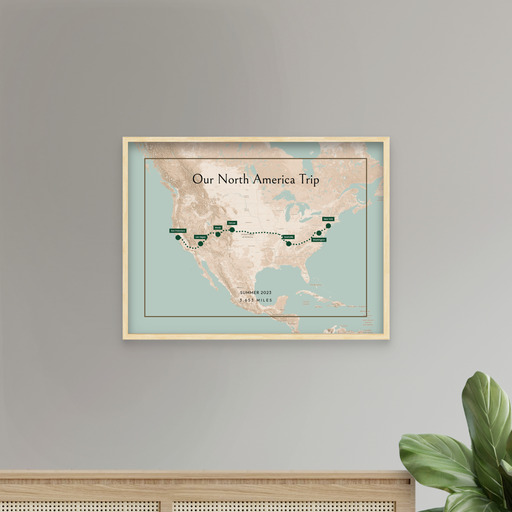 Our North America Trip Poster - Route Map 8