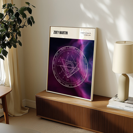 The Day Zoey Arrived Poster - Nebula - Natal Chart 10