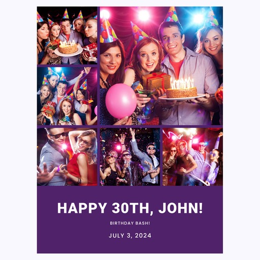 Turning 30 with Style Poster - Photo Collage Print 6