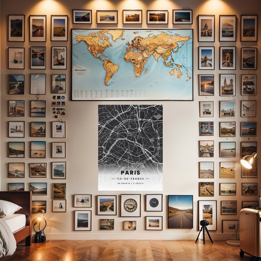 Paris in Dark Poster - Street Map 8