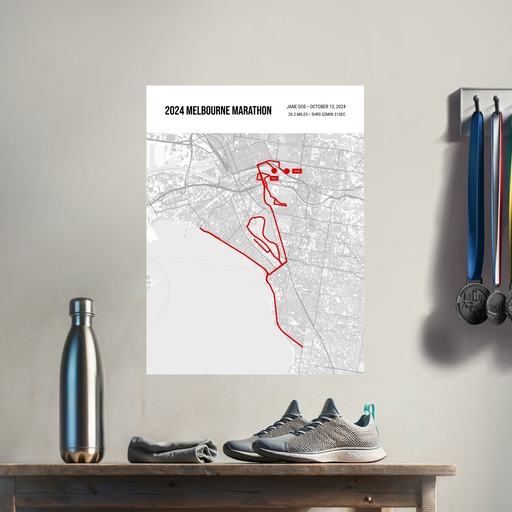 2024 Melbourne Marathon Poster - Route Map 8