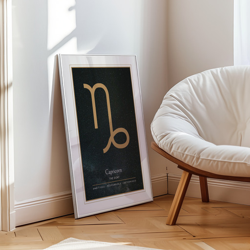 Capricorn in Simple Sharp Print - Custom Zodiac Sign Poster 9