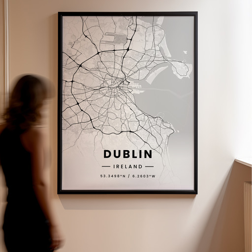 Dublin in Light Poster - Street Map 11