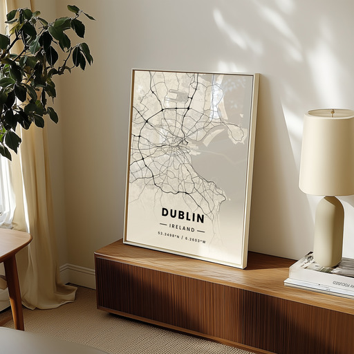 Dublin in Light Poster - Street Map 9