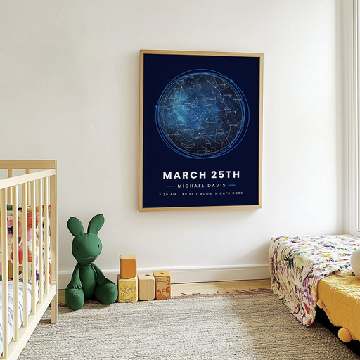 The Day you Were Born Poster - Starry - Celestial Map 9