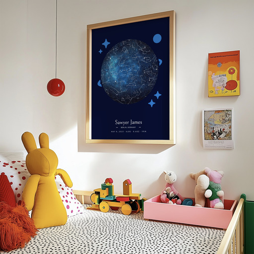 Newborn Baby Poster in Starry - Celestial Map 10