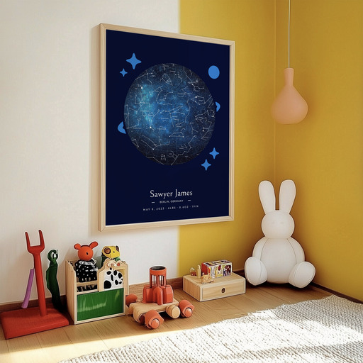 Newborn Baby Poster in Starry - Celestial Map 11