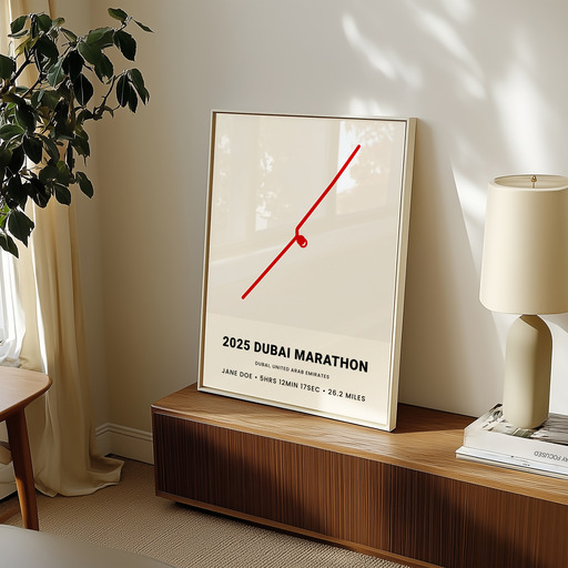 Minimalist 2025 Dubai Marathon Poster - Route Map 11