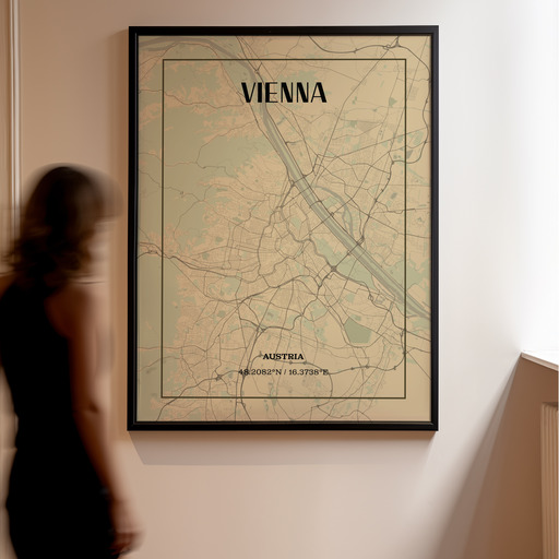 Vienna in Vintage Poster - Street Map 11