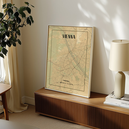 Vienna in Vintage Poster - Street Map 9