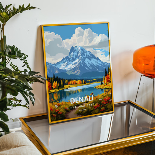 Denali National Park Travel Print - Vintage Travel Art Poster 9