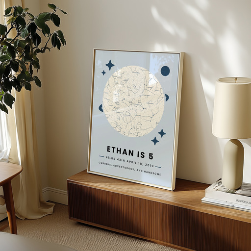Boys Birthday Poster - Celestial Map 9