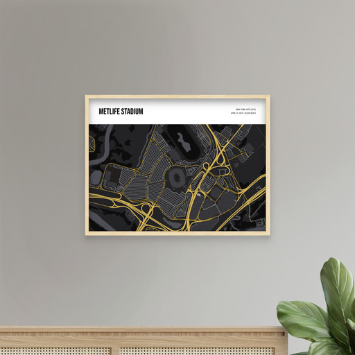 NY Jets Stadium Poster - Street Map 10