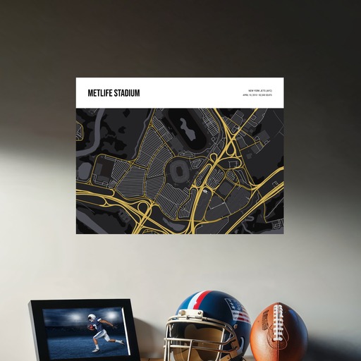 NY Jets Stadium Poster - Street Map 8
