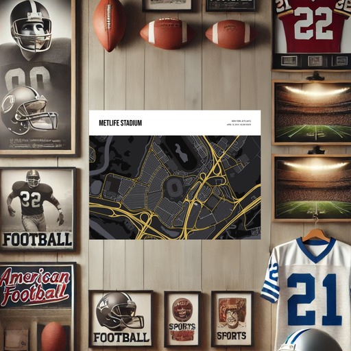 NY Jets Stadium Poster - Street Map 9