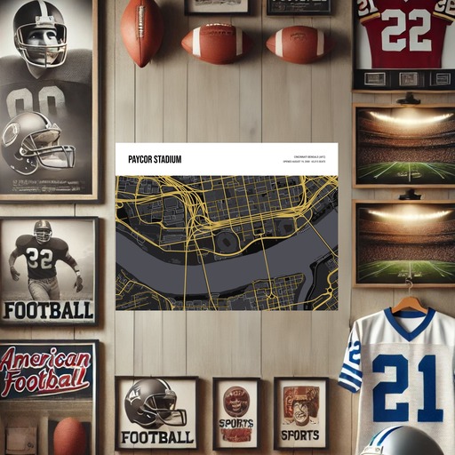 Cincinnati Bengals Stadium Poster - Street Map 9