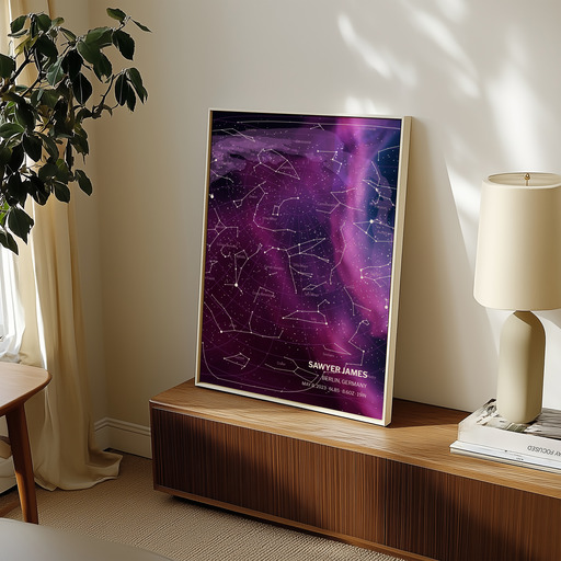 Newborn Baby Poster in Nebula - Star Map 8