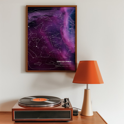 Newborn Baby Poster in Nebula - Star Map 9