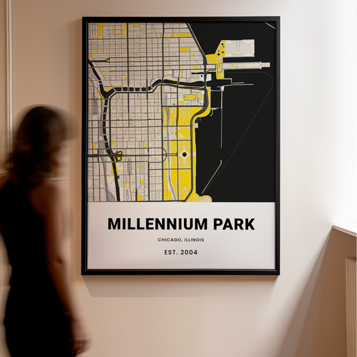 Millenium Park Poster - Street Map 11