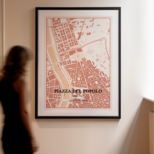 Piazza Del Popolo Poster - Street Map 10