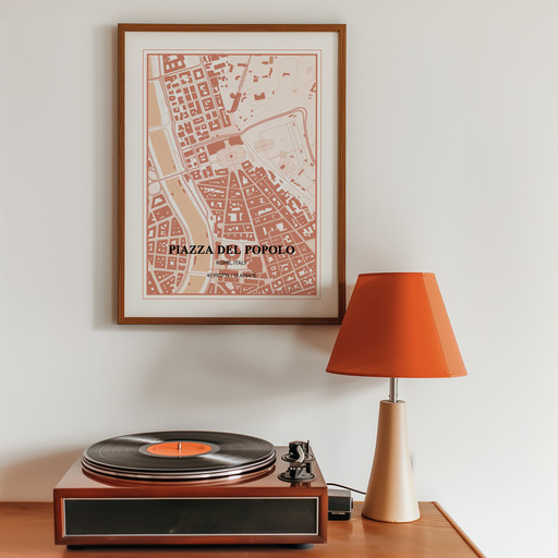 Piazza Del Popolo Poster - Street Map 9