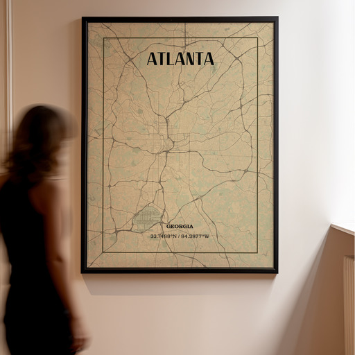 Atlanta in Vintage Poster - Street Map 11