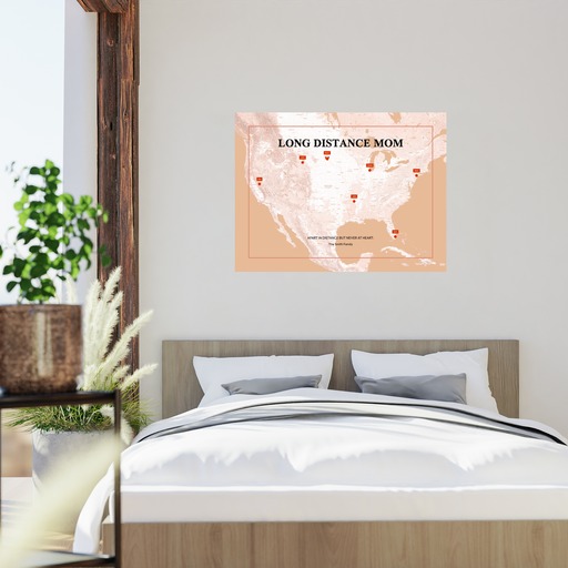 Long Distance Mom Poster - Terrain Map 10