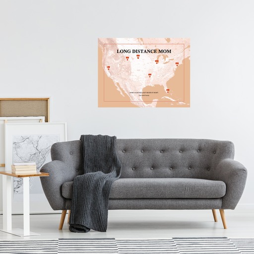 Long Distance Mom Poster - Terrain Map 11